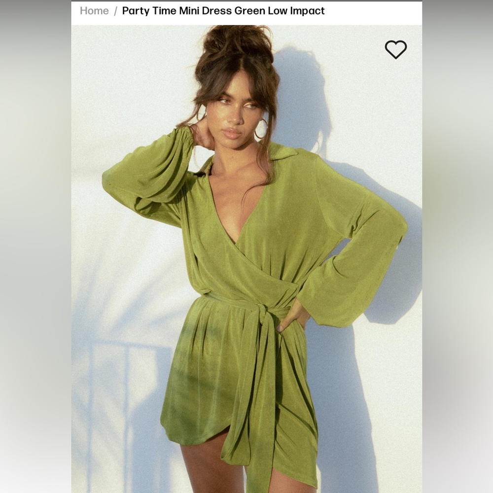 PARTY TIME MINI DRESS GREEN LOW IMPACT